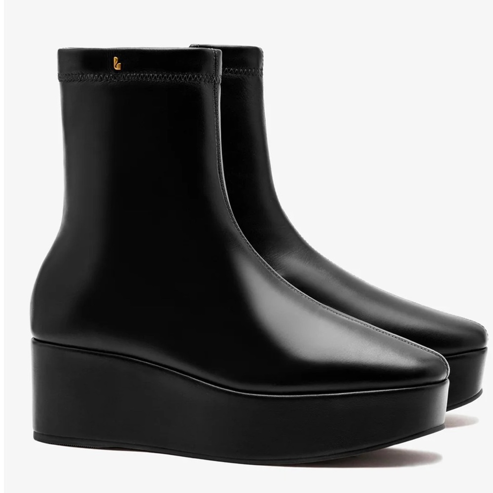 Dani Flatform Black Platform Ankle Boots